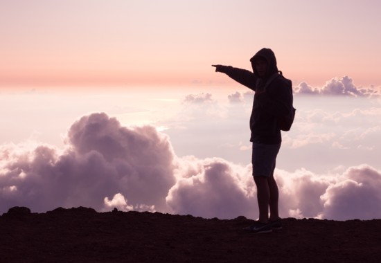 山頂にたどり着いた人